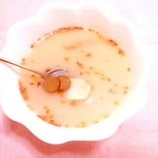 さといもとごぼうの豆乳味噌スープ